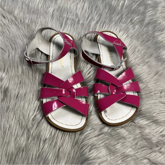 Saltwater Sandals Childrens Size 3 Pink Patent - Picture 1 of 13